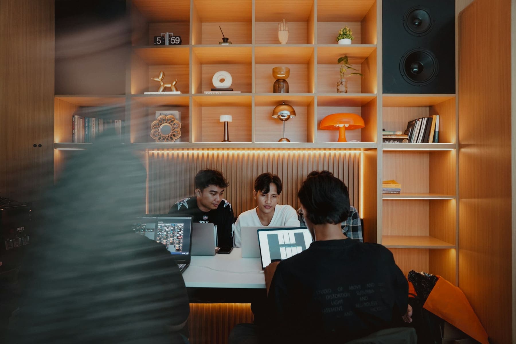 Design team reviewing screens together